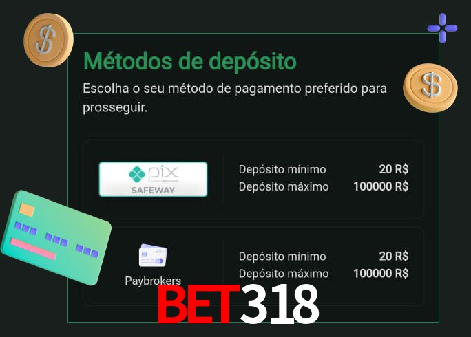 O cassino bet318 oferece uma grande variedade de métodos de pagamento
