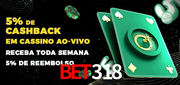 Promoções do cassino ao Vivo bet318